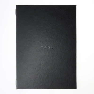 Afbeelding van DAG Style, Restaurant menu A4 Line Italy, restaurantmenu met opschrift &quot;Menu&quot;, kleur: zwart, satijn, PU, 100% Made in Italy