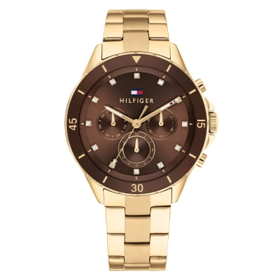 Afbeelding van Tommy Hilfiger Mellie Horloge goldcoloured/brown, Dames, Maat: One Size, Gold coloured/brown