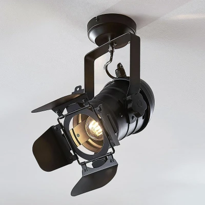 Afbeelding van Lindby plafondlamp 1licht metaal H: 38 cm E27 zwart