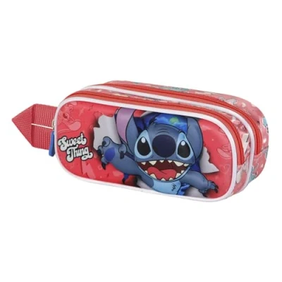 Afbeelding van Lilo &amp; Stitch Thing etui, 3D, dubbel, Roze, 22 x 9,5 cm, één maat, 3D etui Double Thing,
