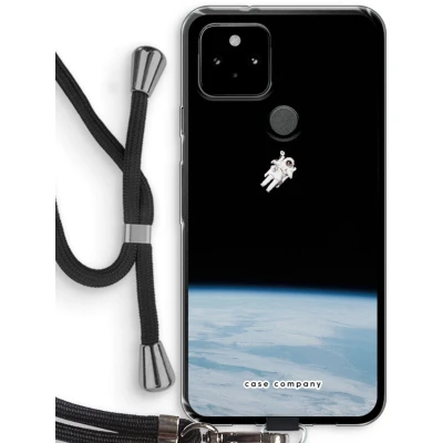 Afbeelding van Case Company® hoesje met Koord geschikt voor Google Pixel 5 Alone in Space Telefoonhoesje Zwart Bescherming aan alle Kanten en Over de Schermrand