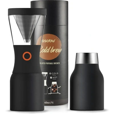 Afbeelding van Asobu Koffiemaker Cold Brew 1 Liter RVS Zwart