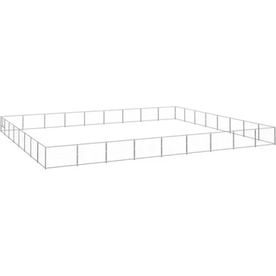 Afbeelding van vidaXL Hondenkennel 72 m² staal zilverkleurig