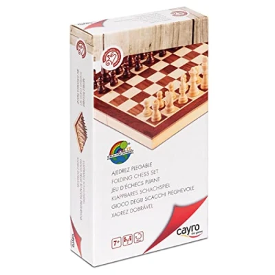 Afbeelding van Cayro Opvouwbare Schaakkoffer Schaakspel Hout 30x30 CM Geschikt vanaf 7 Jaar