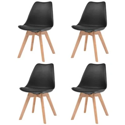 Afbeelding van Eetkamerstoelen 4 st kunststof zwart