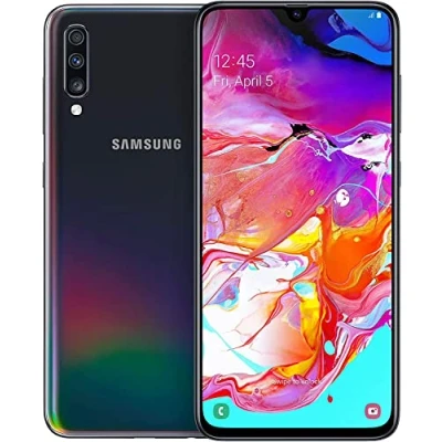 Image de Samsung Galaxy A70 4G smartphone double SIM RAM 6 Go / Mémoire interne 128 microSD slot écran OEL 6.7&quot; 2400 x 1080 pixels 3 caméras arrière 32 MP, 5 8 MP front camera noir