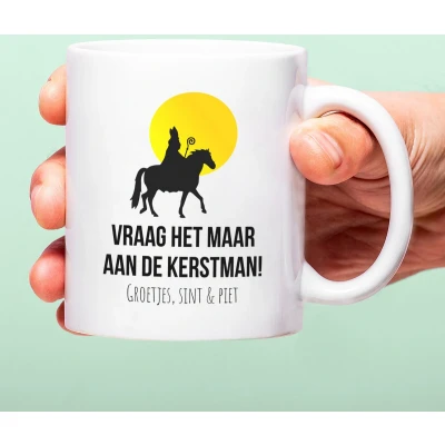 Afbeelding van Sinterklaasmok Vraag Het Maar Aan De Kerstman