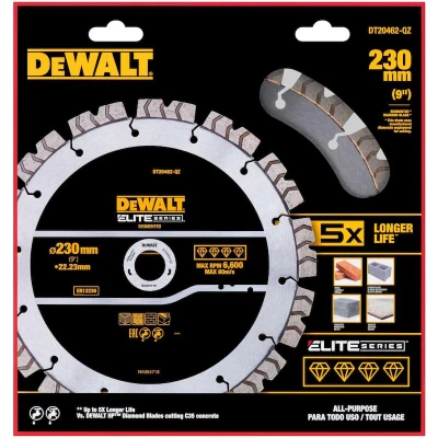 Image de DEWALT DT20462 QZ Lame diamantée Elite segmentée 230mm universelle