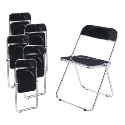Afbeelding van Klapstoel set van 6 Pornainen 74x46x47 cm zwart [en.casa]