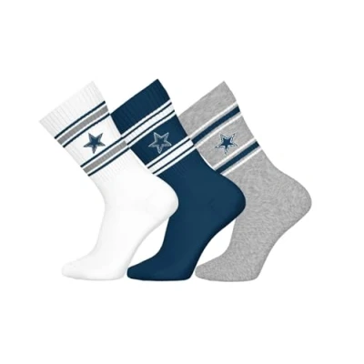 Afbeelding van NFL DALLAS COWBOYS Crew Socks 3 pack Wit/Blauw/Grijs Maat 43/46