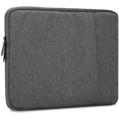 Afbeelding van Cadorabo Laptop / Tablet Bescherming Tas 14 inch in DONKER GRIJS Notebook computertas gemaakt van stof met fluwelen voering en compartiment anti kras rits