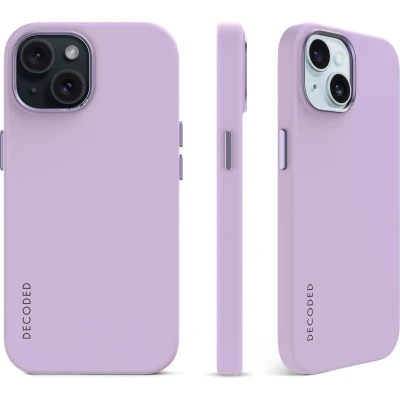 Afbeelding van DECODED Siliconen Hoesje voor iPhone 15 Plus Anti Bacterieel Geschikt MagSafe Lavender Paars
