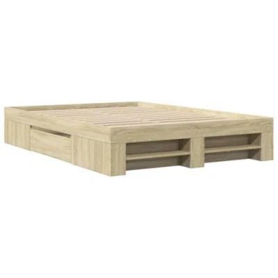 Afbeelding van vidaXL Bedframe bewerkt hout sonoma eikenkleurig 120x200 cm