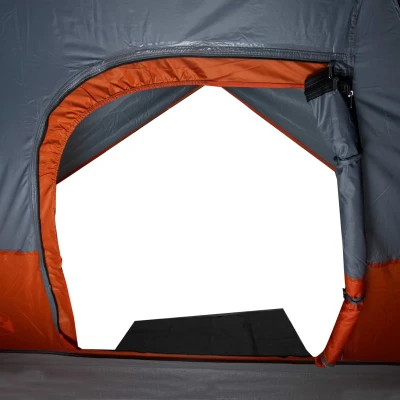 Afbeelding van Tent 4 persoons 300x250x132 cm 185T taft grijs en oranje