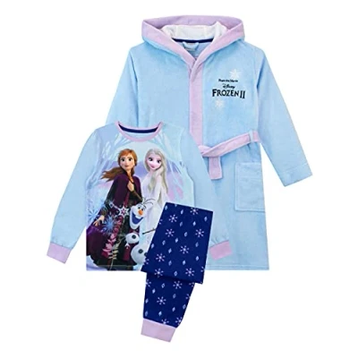 Afbeelding van Disney Pyjamaset, jurk voor meisjes, Frozen, blauw, 18 24 maanden, Blauw