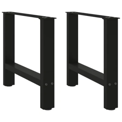 Afbeelding van vidaXL Salontafelpoten 2 st 60x(42 43) cm staal zwart