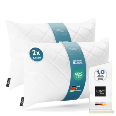 Afbeelding van LILENO HOME Set van 2 kussens, 50 x 70 cm, wasbaar op 95 graden, geschikt voor mensen met een allergie, polyester, als bankkussen, cocktailkussen en kussen