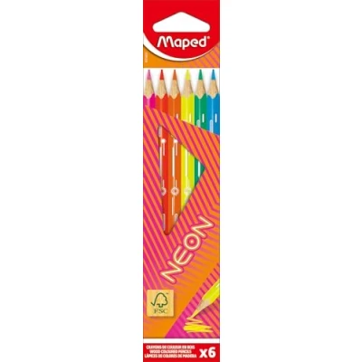 Afbeelding van Maped 6 NEON kleurpotloden Effect kleuren Doos met potloden