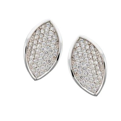 Afbeelding van Orphelia Oorbel Bladvorm Micro Pave Sterling Zilver 925