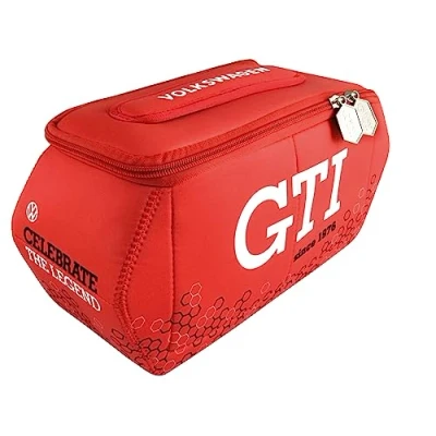 Afbeelding van BRISA VW Collectie Volkswagen GTI Golf Auto 3D Neopreen Make uptas Cosmetische Tas Toilet/Cultuur Noodzakje, Reisetui, Universele Pouch, Lunchbox, Potloodhouder, Zeshoek/Rood,