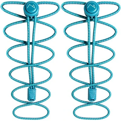 Afbeelding van CampTeck U6606 Veters, zelfborgend, elastisch, met vergrendelingssysteem, zonder knopen, ideaal turquoise, 1 paar