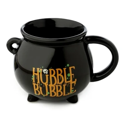 Afbeelding van Hubble Bubble Heksenketel Keramiek Mok Cauldron op pootjes zwart inhoud 500ml