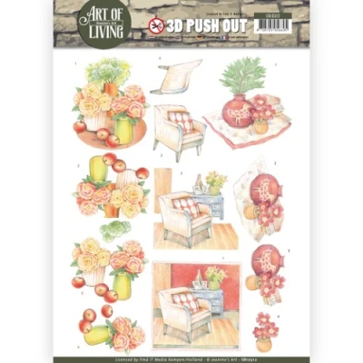 Afbeelding van 3D Pushout Jeanine`s Art of Living Red