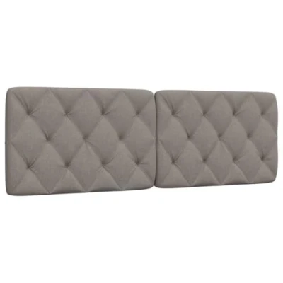 Image de vidaXL Coussin de tête lit taupe 160 cm tissu