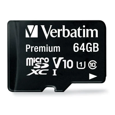 Image de Verbatim Premium Carte mémoire flash (adaptateur SD inclus(e)) 64 Go Class 10 microSDXC UHS I