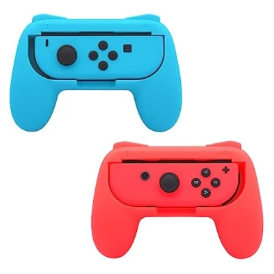 Afbeelding van INF handgrepen compatibel met Nintendo Switch Joy Con, voor Con bedieningselementen, 2 stuks, kleur rood/blauw