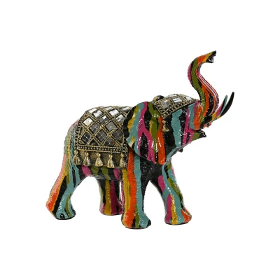 Afbeelding van Decoratieve figuren Home ESPRIT Multicolour Hars Olifant 21,5 x 8,5 19,5 cm