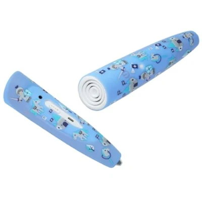Afbeelding van caseroxx Beschermhoes compatibel met Ravensburger TipToi pen 110 inch Gen 4 siliconen hoes voor TipToi, blauw ridderpatroon, Blauwe ridder