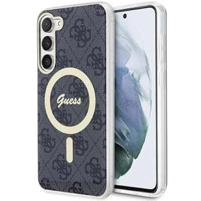 Afbeelding van Guess 4G Back Cover (MagSafe Compatible) Geschikt voor Samsung Galaxy S23 (S911) Zwart
