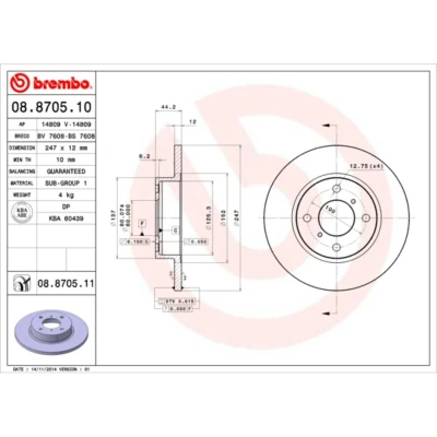 Afbeelding van Brembo Remschijf 08.8705.11
