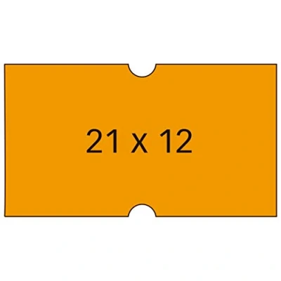 Afbeelding van APLI Verwijderbare kleeflaag fluorescerend oranje 21 x 12 mm 6000 etiket(ten) (6 rol(len) 1000) krimpfolie prijslabels