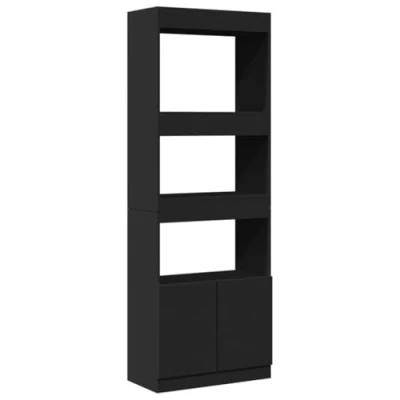 Image de vidaXL Buffet haut 63x33x180 cm noir bois d&#039;ingénierie3309601
