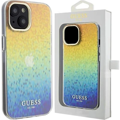 Afbeelding van Guess IML Faceted Mirror Disco Iridescent Back Case Geschikt voor Apple iPhone 14 (6.1&quot;) Rainbow