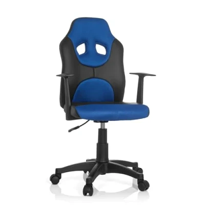 Afbeelding van Bureaustoel Met Armleuning Kinderen Kunstleder Zwart/Blauw KID Raycer AL
