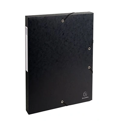 Afbeelding van Dossierbox Exacompta Elastobox 25mm Karton Zwart Doos á 8 stuks.