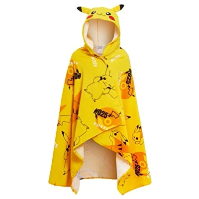 Afbeelding van Pikachu Kinderhanddoek met capuchon van 100% katoen 3D oren