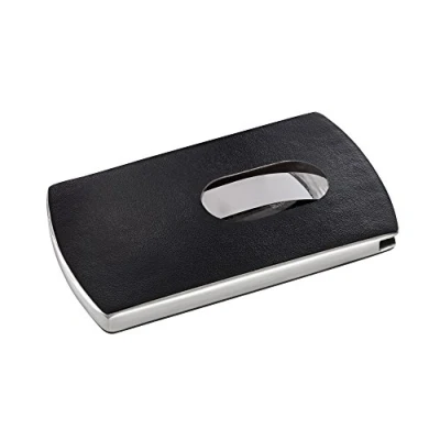 Afbeelding van Sigel Si Vz121 Visitekaartetui Zwart Lederlook &quot;Snap&quot; Voor Kaarten Tot 91X57Mm