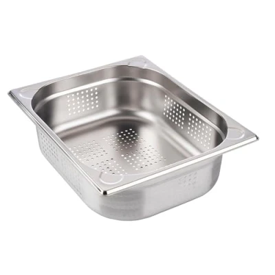 Afbeelding van APS 81902 GN container 1/2, geperforeerd, roestvrij staal, gastronormhouder, afmetingen 265 x 325 mm/hoogte 100 mm