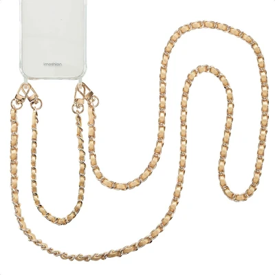 Afbeelding van imoshion Universeel PU Leather Cord Telefoon Ketting GSM Koord geschikt voor iPhone en Samsung Champagne Gold