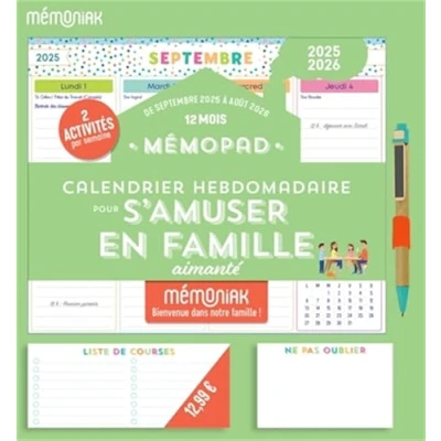 Afbeelding van MEMOPAD CALENDRIER HEBDOMADAIRE BLOC AIMANTE 2026 POUR S&#039;