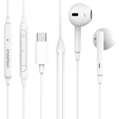 Afbeelding van iMoshion Oordopjes Oortjes met Draad en Microfoon Earbuds USB C aansluiting Wit