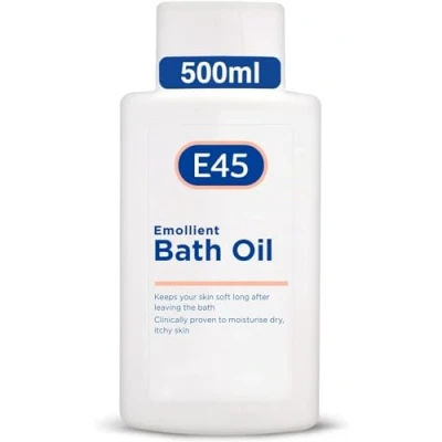 Afbeelding van E45 badolie 500 ml voor het hydrateren van de droge huid zacht zachte Douche olie zonder zeep en parfum Dermatologisch getest