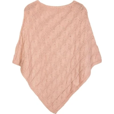 Afbeelding van styleBREAKER 08010040 Gebreide poncho voor dames met ronde hals, Oude Roos