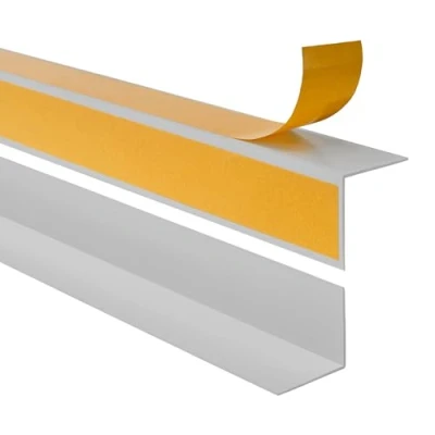 Afbeelding van Quest PVC randbeschermingsprofiel zelfklevend met plakband buiten 15 x mm, 200 cm, grijs
