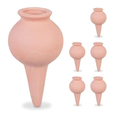 Afbeelding van Relaxdays 6 stuks kleikegels voor kamerplanten en balkonbakken, automatische irrigatie, gietkegel, terracotta
