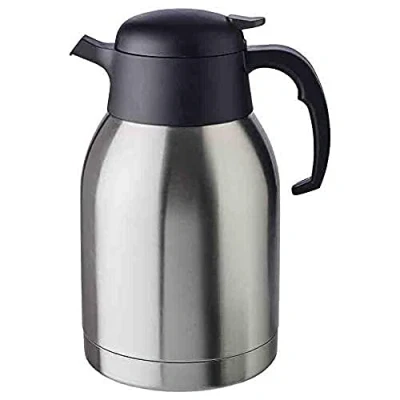 Afbeelding van APS Klassieke thermoskan met schroefsluiting Ø 14 cm H 19 dubbelwandig roestvrij staal voor warme en koude dranken, niet vaatwasmachinebestendig, 16 kopjes 2 liter